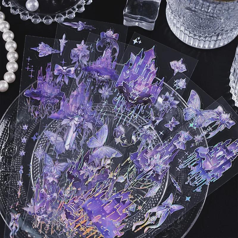 Sky City Laser Cut Film Pet Sticker Pack: Cross-Border Handbook Material Stickers