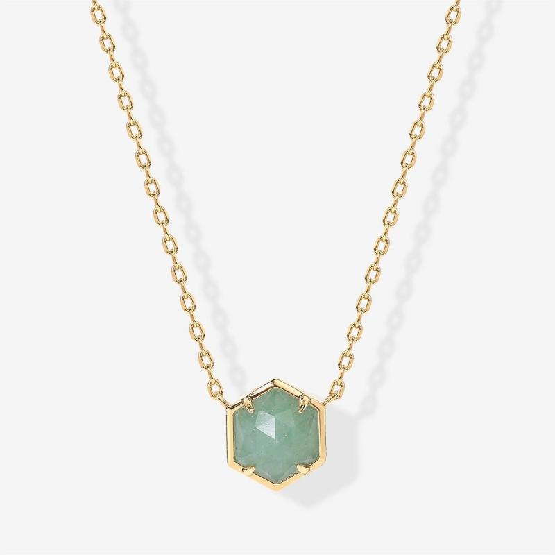 Women's Dainty Chain Necklace with Gemstone Pendant Fashion Choker Style