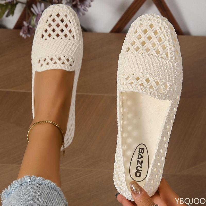 

Модные Новые Летние Туфли из Сетки Модные Удобные Балетки для Повседневной Носки Нескользящие Женские Сандалии Повседневные Рабочие Туфли на Мягкой Подошве для Мамы 2025 41 белый