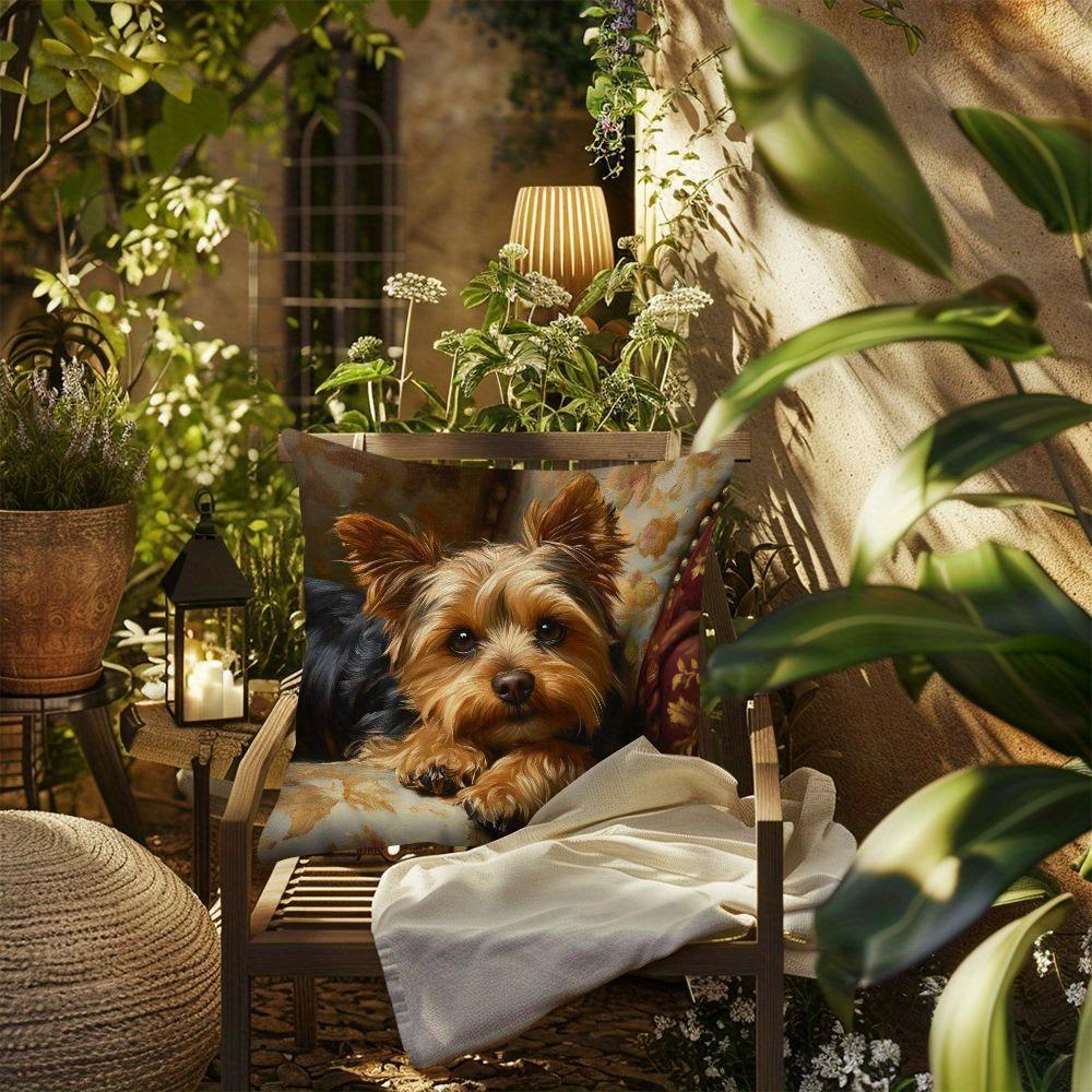 1Pc Pillowcase Yorkshire Little Lion Relaxation Pillowcase, Machine Washed, Single Side Printed