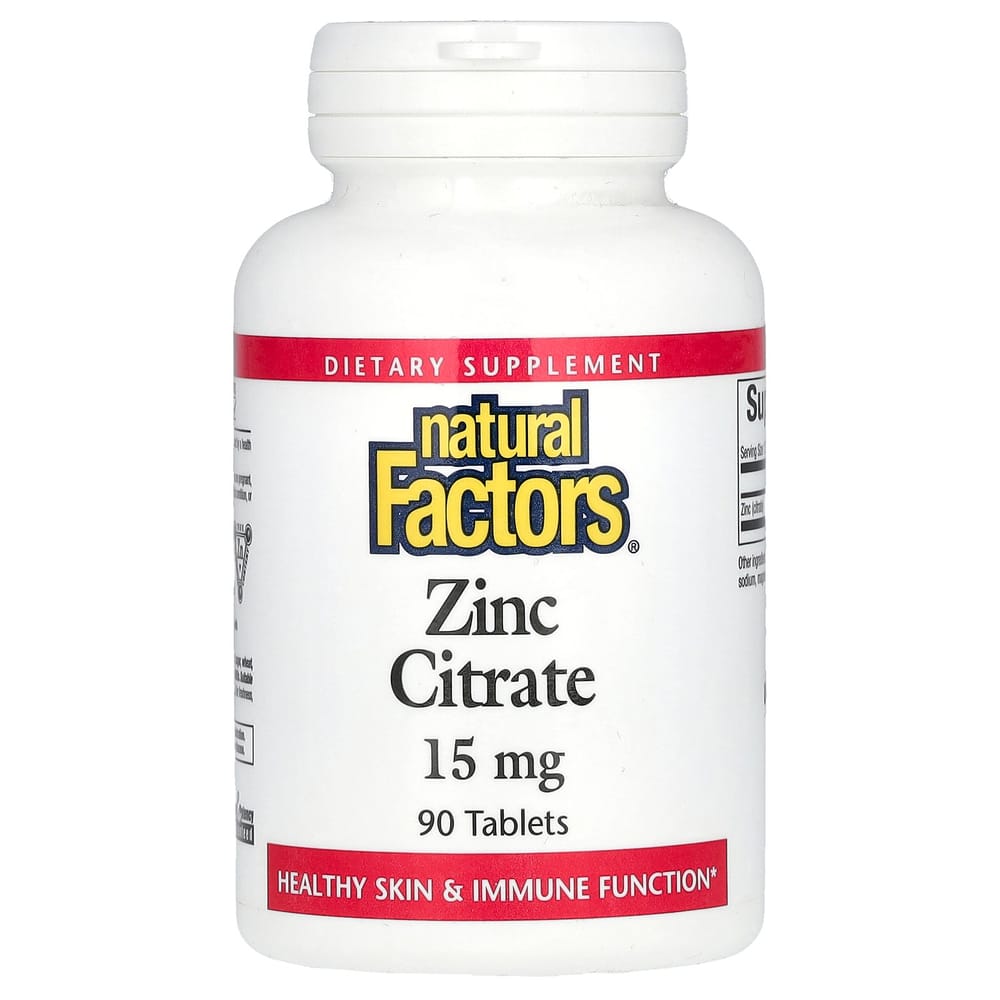 Natural Factors Zinc Citrate 15mg, 90 Tablets