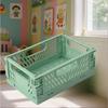Foldable Plastic Storage Crates - Organizer Bins for Kitchen, Bathroom, Office-Durable Foldable Containers for Small Spaces