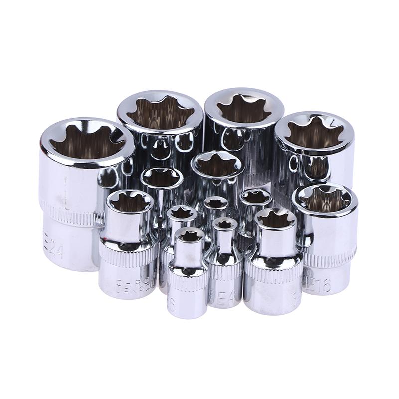 

14Pcs/Set E-Torx Socket Set - Premium Female Torx Socket Set, Ultimate Torque Star Sockets, External Torx Sockets one size