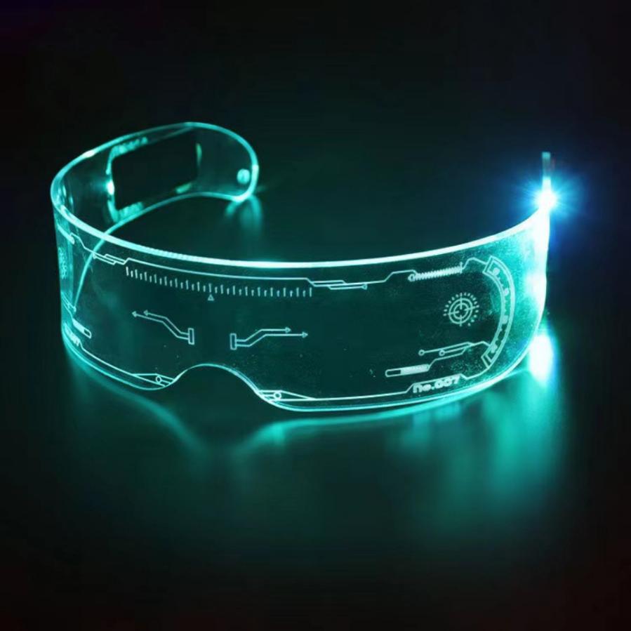 VnnZzo LED Luminous Color Glasses LED Glasses Neon Light Up Visor Eyeglasses Bar Party EyeWare For Halloween Christmas Parties