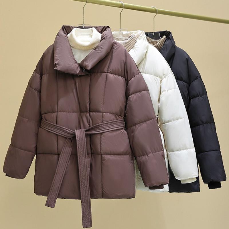 Winter Simple Women's Long Loose Thick Warm Waist Slimming Coat
