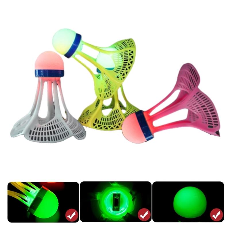 High Speed Badminton Elastic Head Nylon Plastic Badminton Colorful Windproof Badminton for Game Sport Entertainment