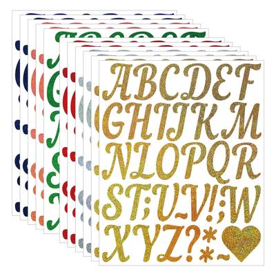 2-inch Golden Sand Letter Sticker Shiny Multicolor Holiday Graduation Party Gift DIY Wedding Arrangement Letter Sticker