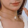 Youthway Elegant Minimalist Stainless Steel Irregular Baroque Imitation Zircon Earrings Necklace Rings Set Women Zircon Gift