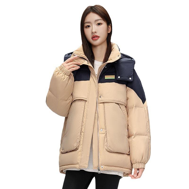 New national standard white duck down color matching down jacket women's new thickened bread jacket small short winter coat