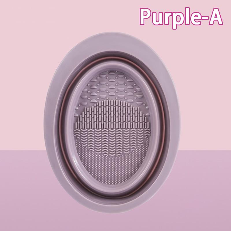 Make-up-Pinsel-Reinigungswerkzeug Faltbare Silikonschüssel Beauty Egg Cleaner Schwamm Puff Waschen Tragbare Peelingmatte Katzenohrkosmetik