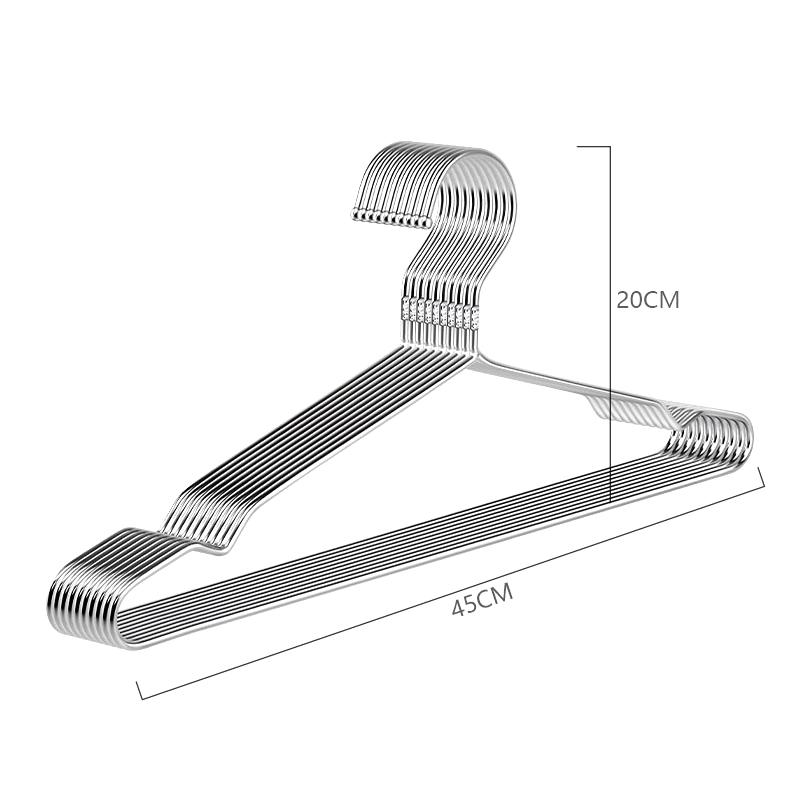 10pcs/set Stainless Steel Clothes Hanger For Dresses T-Shirts Coat Sweater Wardrobe Storage Organizer Drying Rack