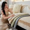 Sofa Cushion Winter Thickened Fleece Cushion Cream Style French Style Lint-Free Sofa Cover Cover Cloth
