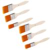 6PCs Oil Painting Brush Paintbrush Set Nylon Hair Aluminum Tube Interface Wood Pen Body