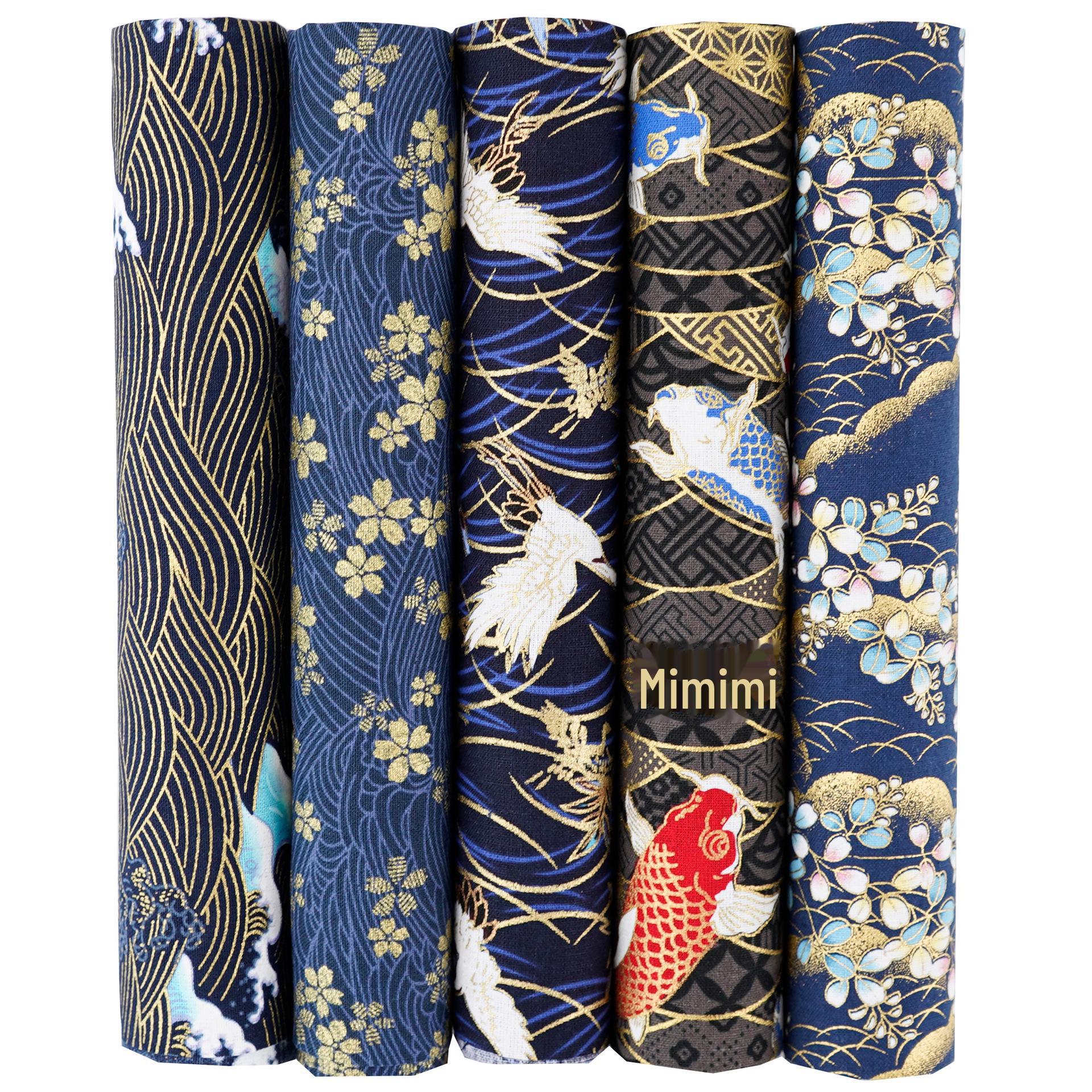 

Комплект хлопковой ткани с цветочным узором в японском стиле: 5 цветных пэчворков для проектов своими руками