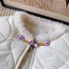 Girls' Korean-Style Winter Cotton Jacket with Fur Trim - BWB079