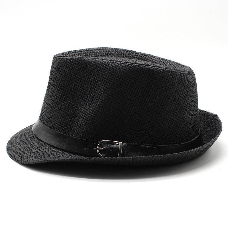 Summer Straw Hat, Beach Hat, Summer Straw Woven Belt Top Hat, Crimped British Hat, Jazz Hat, Men'S Custom Seaside Sun Hat
