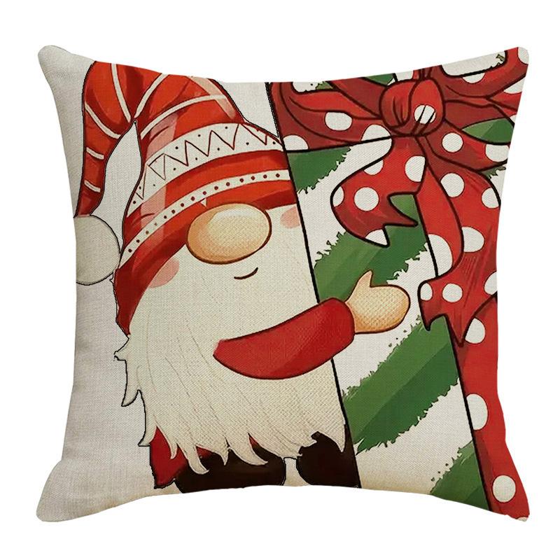 New Green Christmas Santa Claus Pillow Cover Bedroom Sofa Car Waist Rest Christmas Letters Cuddle Pillow