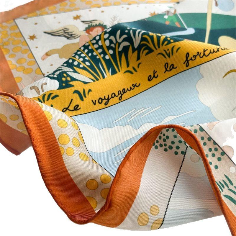 88*88cm Silk Scarf Women 100% Pure Mulberry Big Square Twill Scarf Lightweight Summer Shawl Elegant Neck Wrap Gift