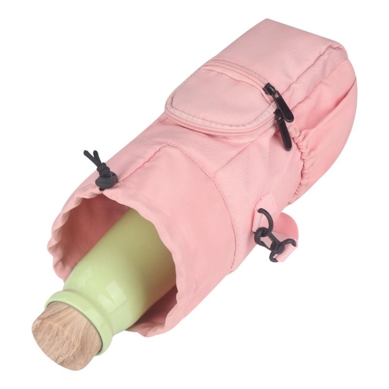 Portable Insulated Water Bottle Carrier Bag Adjustable Shoulder Strap Bottle Pouch Holder for Hiking Travelling Camping