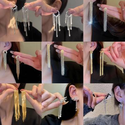 Elegant European-American Long Tassel Earrings - Trendy, Versatile, and Fashionably Designed for Women