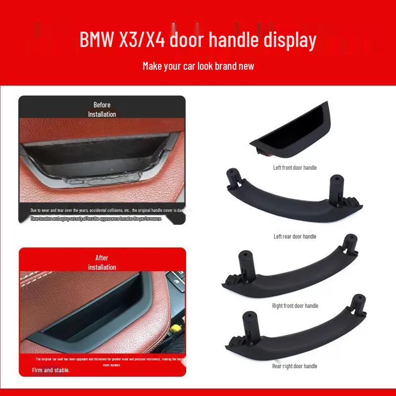 Enhanced BMW X3 Door Handle Inner Cover & X4 Armrest Storage Box with Improved Material & Non-Sticky Finish.
