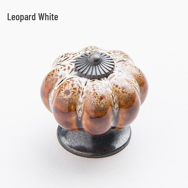 Ceramic Pumpkin Leopard Print Wardrobe and Cabinet Handle