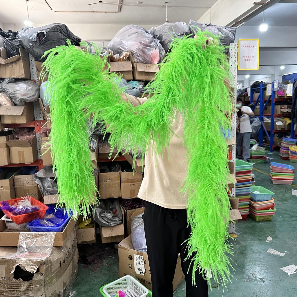 DIY 1/2/3/6/10 Ply Natural White Ostrich Feathers Boa Trim for Craft Wedding Party Festival Clothing Decoration Plumes Shawl 2M