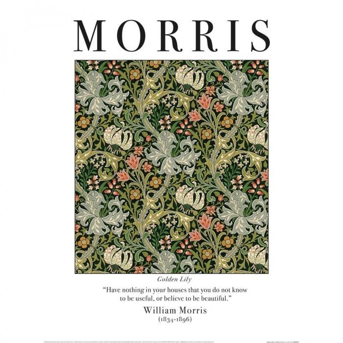 Impressão de lírio dourado William Morris 40cm x