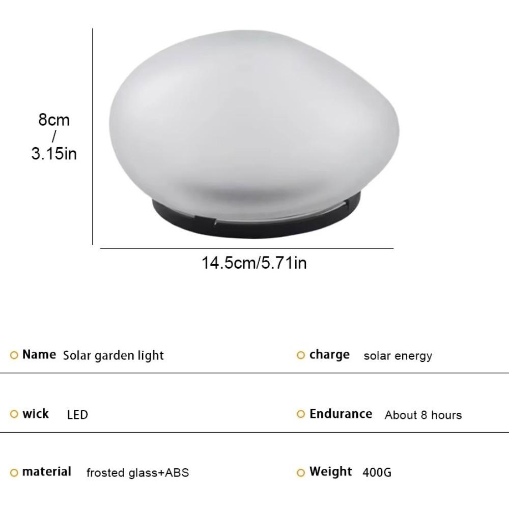 Solar Powered Solar Stone Light LED Solar Powered Rock Light Frosted Glass Ground Lamp Pathway