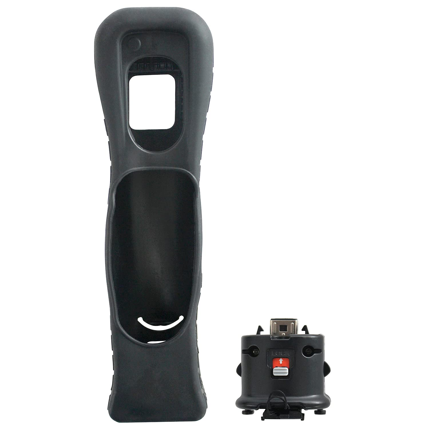 

OSTENT Motion Plus with Silicone Case Compatible with Nintendo Wii Remote (Black)