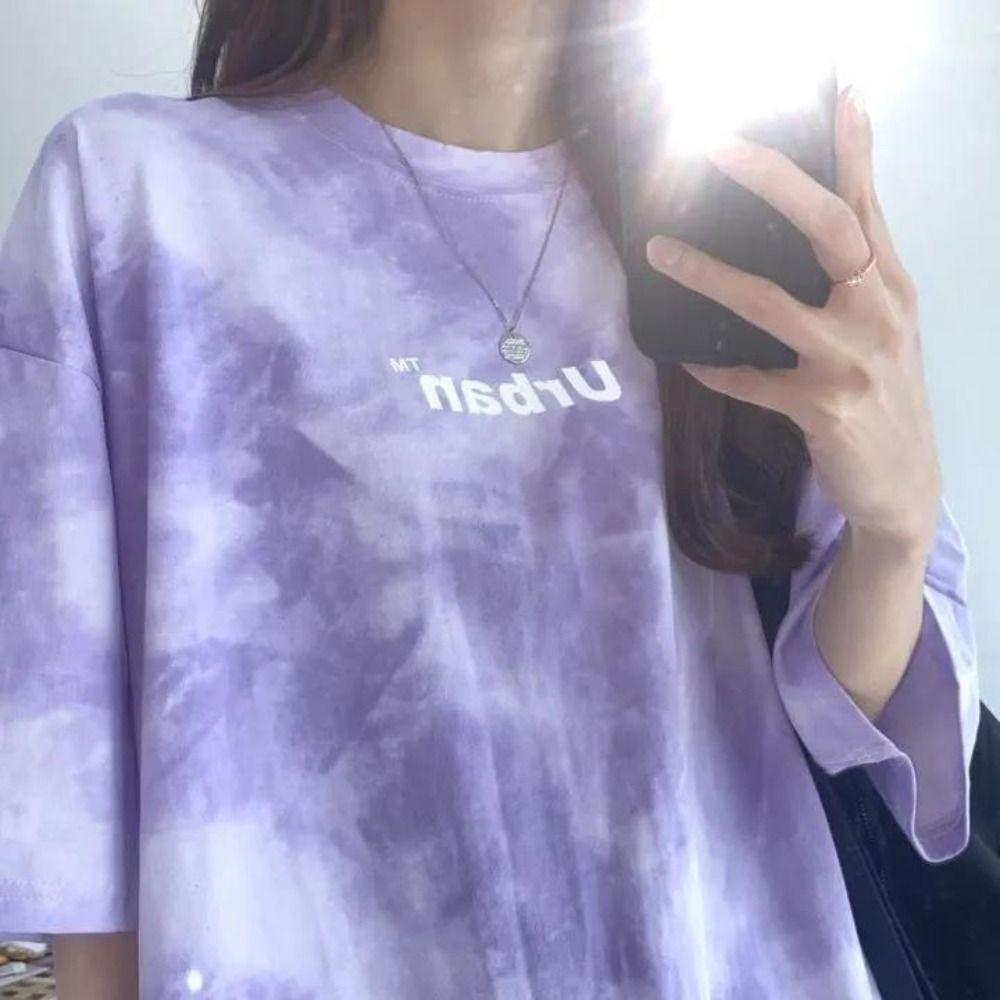 Letter Two-piece Tracksuit Large Size Summer Loose Suit Short Sleeve T-shirt Shorts  Female