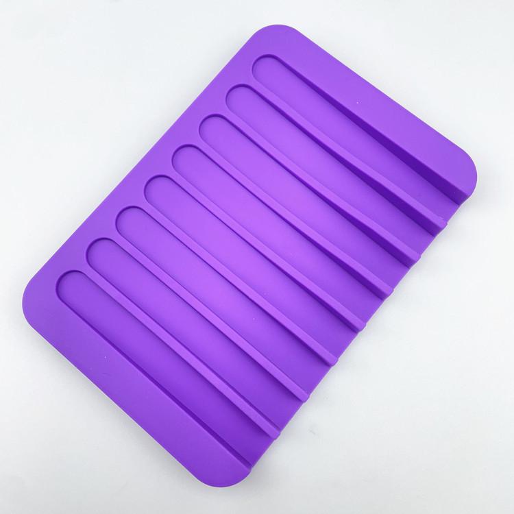 Silicone Non-slip Soap Holder with Draining Feature фиолетовый