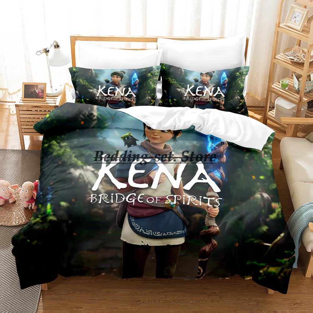Kena Bridge Of Spirits Bedding Set Single Twin Full Queen King Size Bed Set Aldult Kid Bedroom Duvetcover Sets Anime Bed