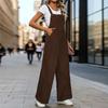 YYFS Women's Fashion Casual Spring Fall Solid Color Print Sleeveless Middle Waistline Trousers Jumpsuits & Rompers
