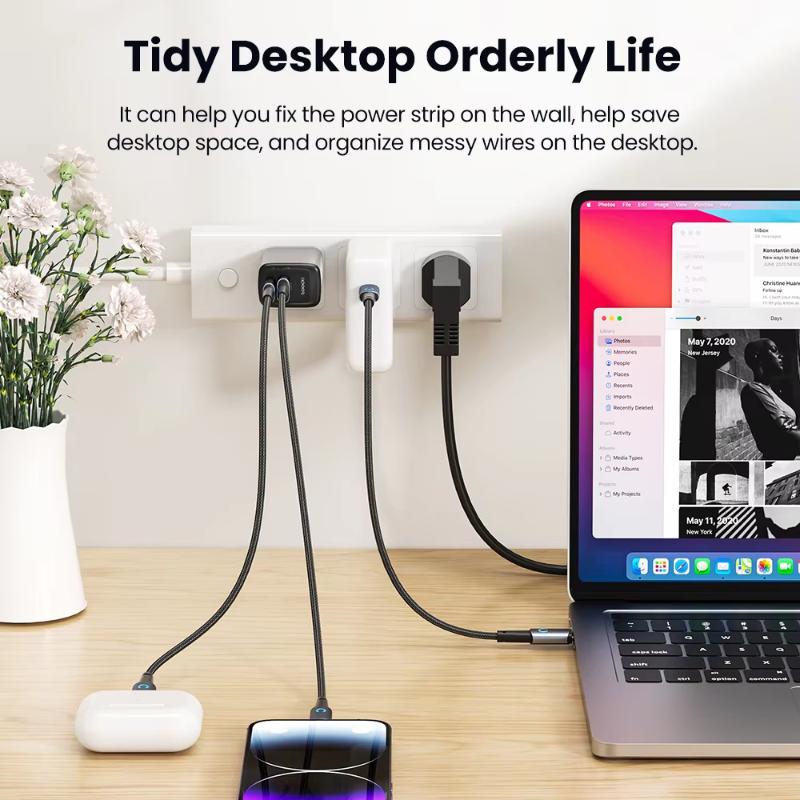 Power Strip Holder Desk Charging Cable Organizer Wall-Hanging Plug Fixer Self-Adhesive Storage Holders