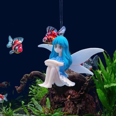 Floating Aquarium Decorations Small Cartoon Little Fairy Fish Tank Figurines Cute Decorations Landscaping Ornament Flower Fairy