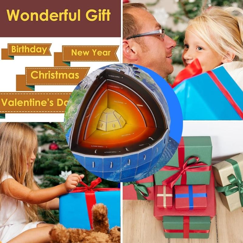 Educational Paper Earth Structure Model Easy Assembly Kid Early Learning Toy Geography Teaching Tool For Students Kids