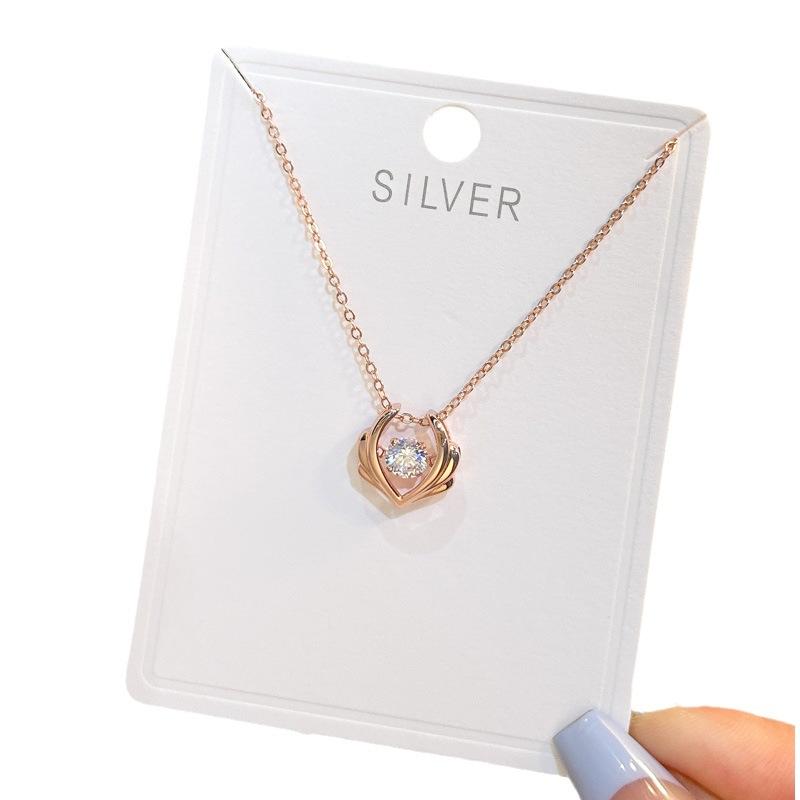 Colier din argint S925 pentru fete cu pandantiv inicorn lanț claviculă