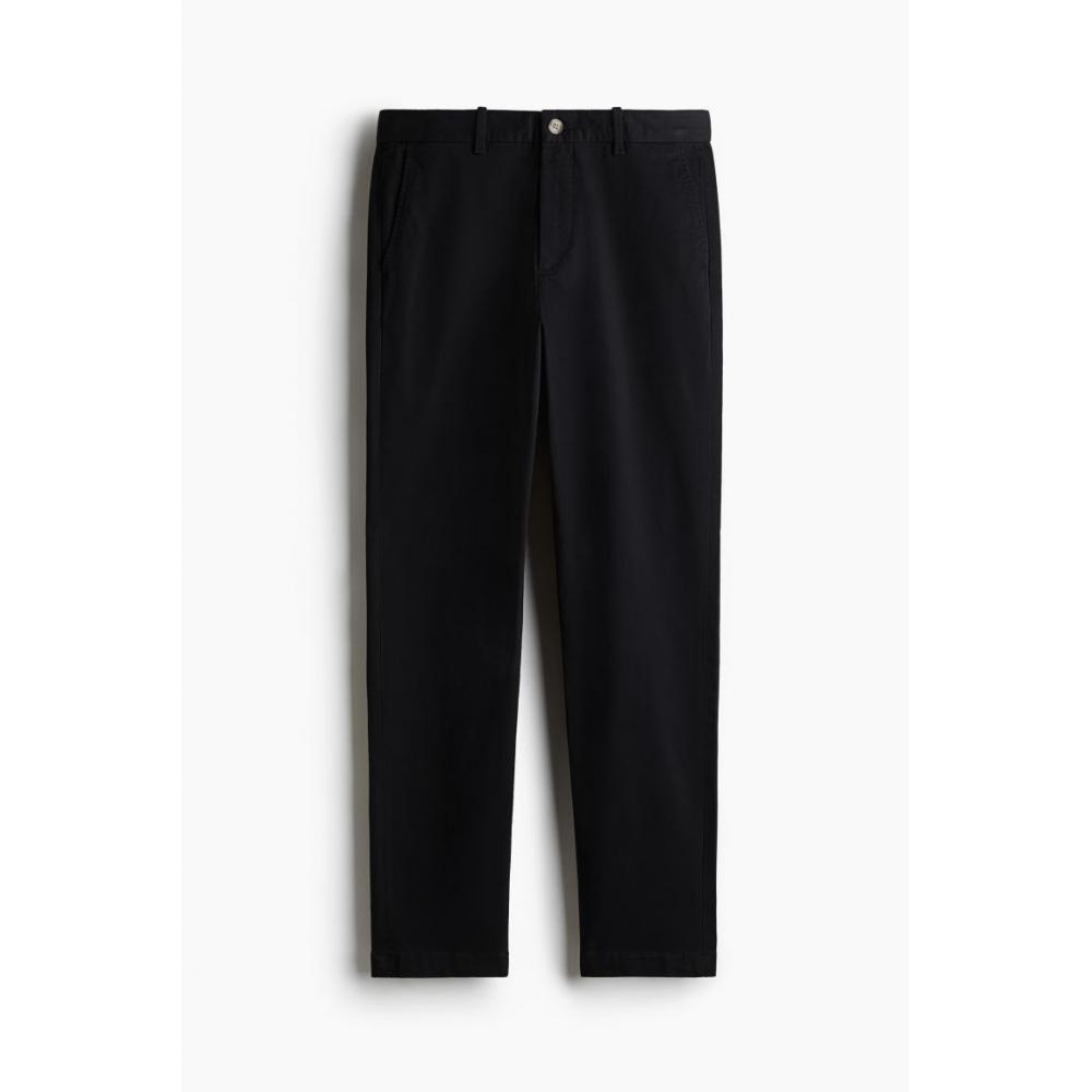 H M Cotton cHino Pants sliM Fit Black