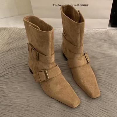 Ankle Boots for Women Suede Pointed Toe Shoes Sexy Luxury Woman Winter Botas 2025 New Designer Dress Zapatos Mujer Boots