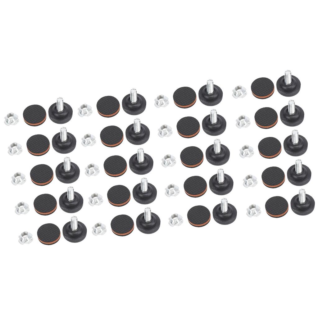 20pcs Furniture Leveler with T Nuts Anti Slip Rubber Pad Adjustable Furniture Leveling Feet for Desk