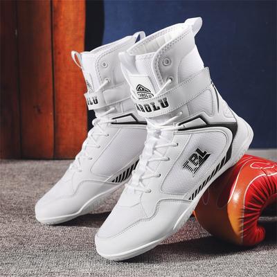 Men's Professional Wrestling Shoes, High Top Combat Boots, Mesh Breathable Men's Sanda Training Shoes Sizes 39-45