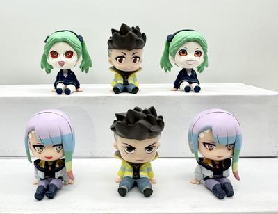 6 pièces/ensemble Mignon Cyberpunk Lucy Rebecca David Martinez Assis Version Figurines d'Action Jouets 5,5 cm
