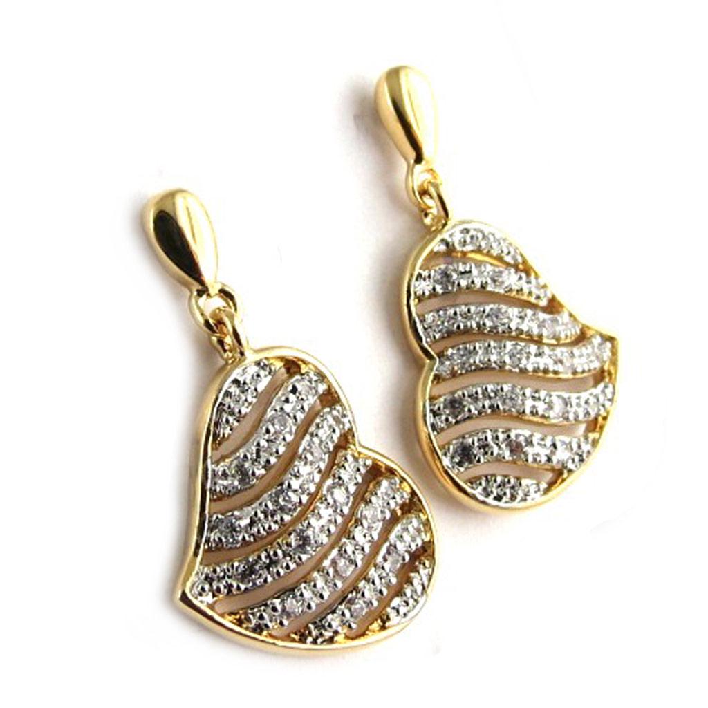 

Les Trésors De Lily [L0481] - двухцветные позолоченные серьги Love Divine