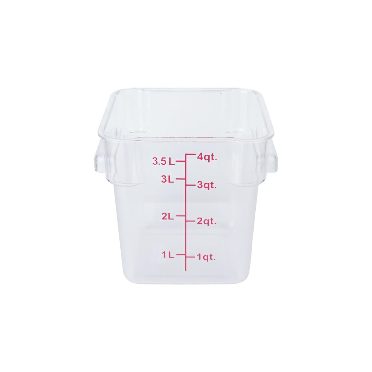 Thunder Group Food Storage Container 378L 4QT Graduated Square No Lid Polycarbonate Clear PLSFT004PC 4798₽