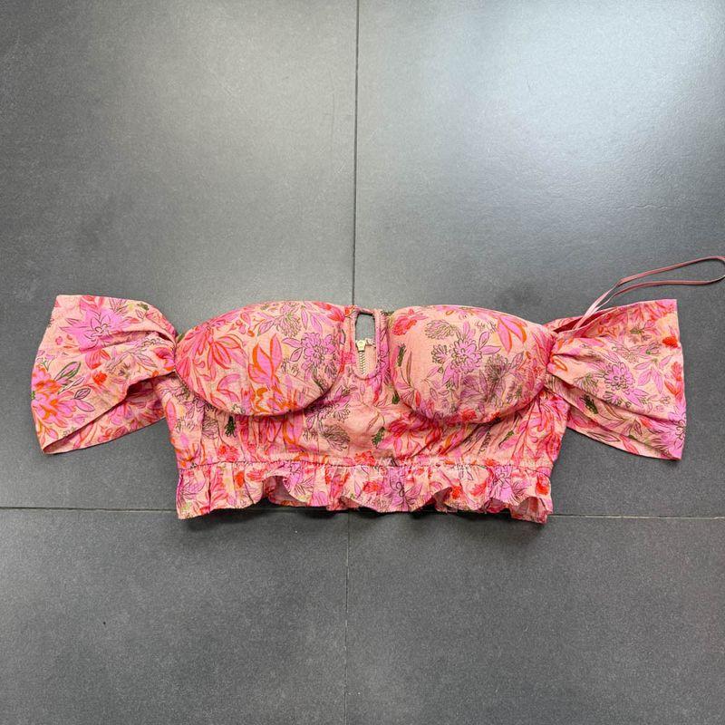 

Yanzijia Export Single FN Fashionable Large Sexy Sexy A- line Large Swing Skirt Small Top + Elastic Waist Dress Orange Pink Flower Corset XS