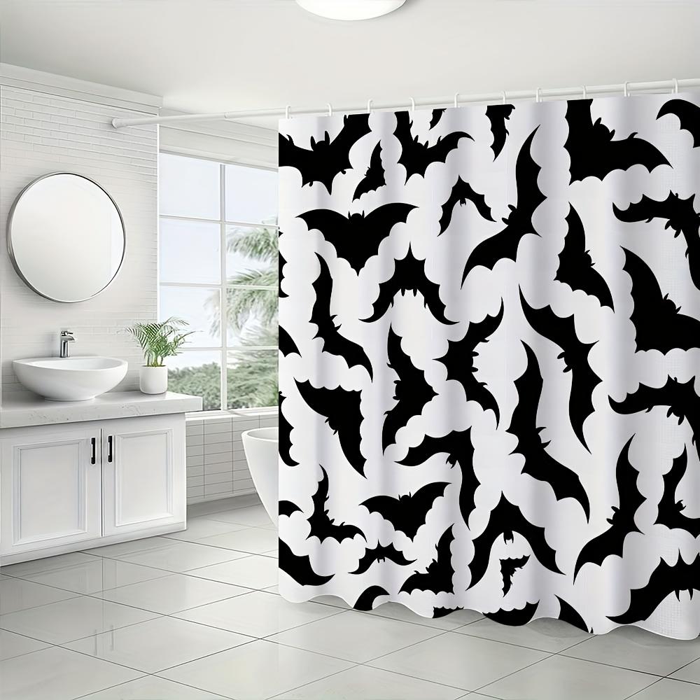 Halloween Bat Bathroom Set - Spooky Shower Curtain, Toilet Cover & Rugs, Goth Decor Gift, Soft Durable Materials For Daily Use