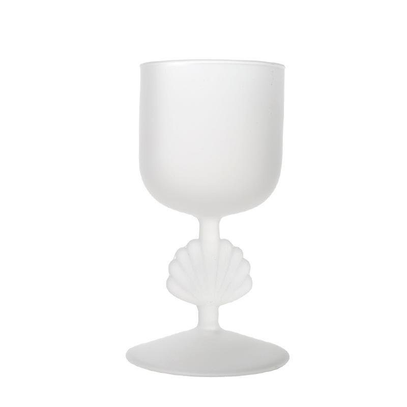 High-value Pink Frosted Shell Niche Glass Cocktail Glass, Personalized High-end Girls Glass Wine Glass