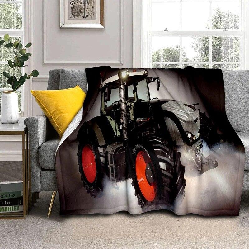 3D Retro Car Tractor Truck Series HD Blanket,Soft Throw Blanket for Home Bedroom Bed Sofa Picnic Travel Office Cover Blanket Kid