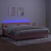Exclusive House - Bed Slat Base with Mattress and Pink LED 200x200 Cm